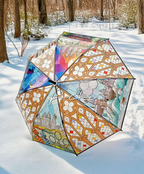 Stained Glass four seasons castle Umbrella