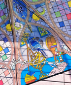 Stained Glass four houses Umbrella