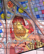Stained Glass four houses Umbrella