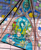 Stained Glass four houses Umbrella