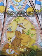 Stained Glass four houses Umbrella