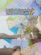 Stained Glass four seasons castle Umbrella